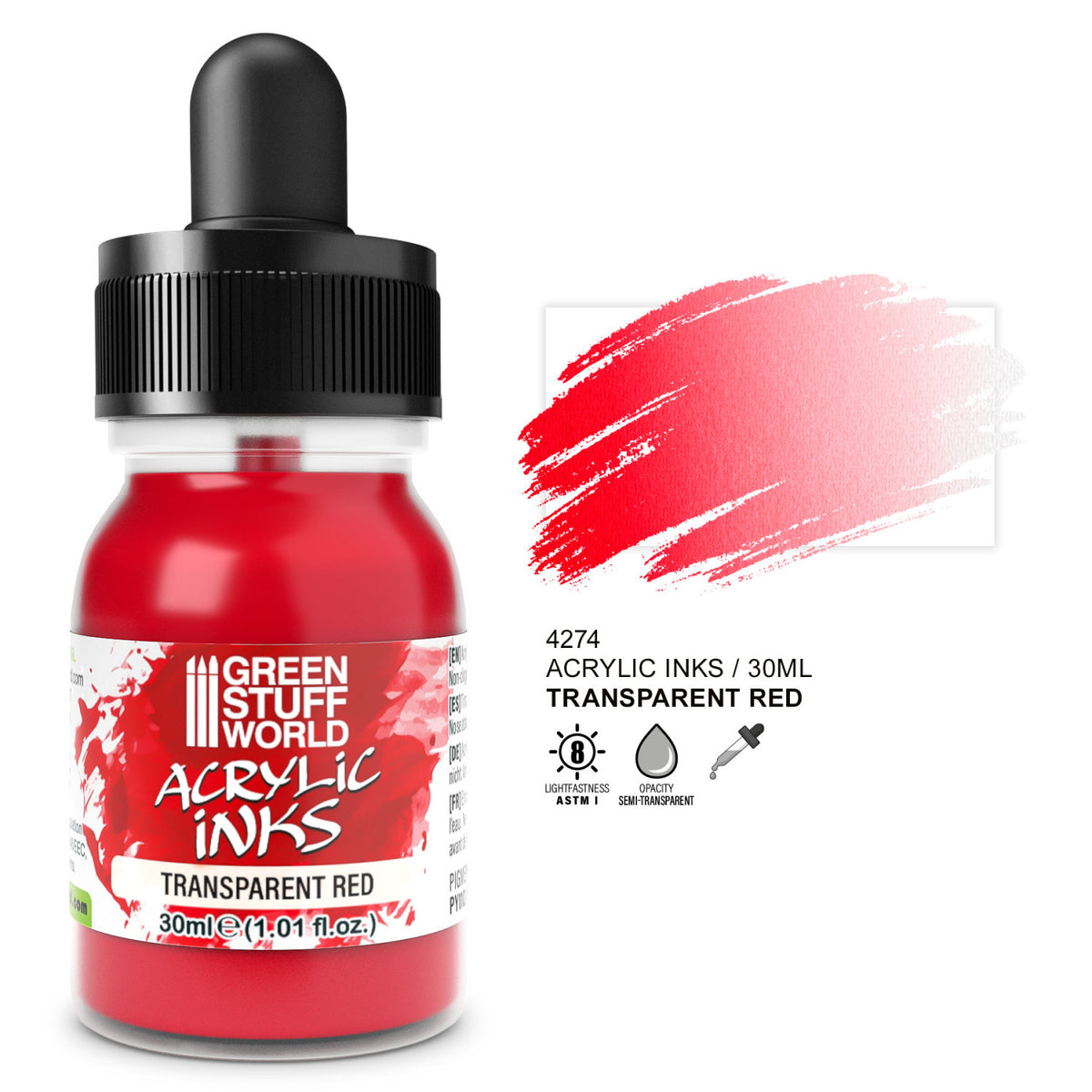 Tinta Acrilica Transparente - Rojo