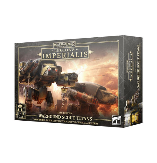 Titanes de Exploración Warhound con Turbo-Laser Destructors y Vulcan Mega-Bolters