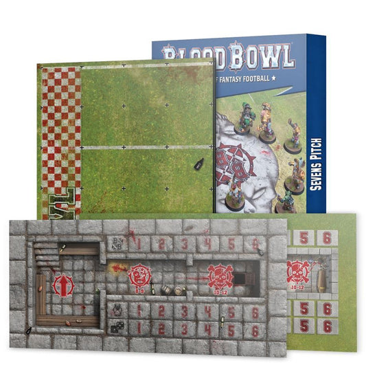 Campo de Blood Bowl Siete: Campo impreso a doble cara y banquillos