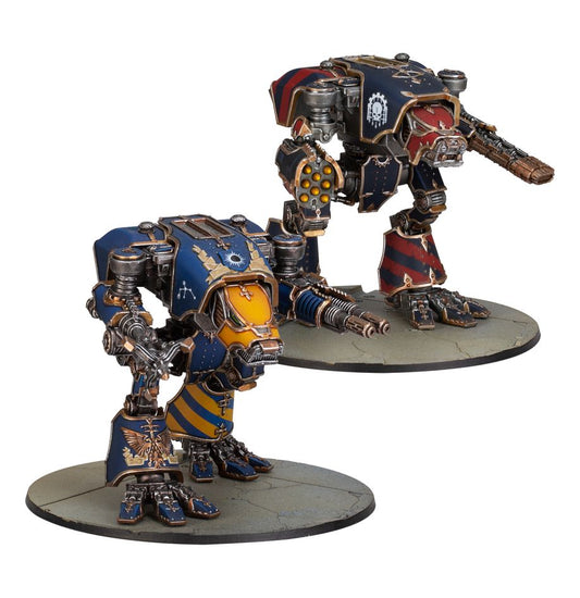 Titanes de Exploración Warhound con Ursus Claw y Melta Lances