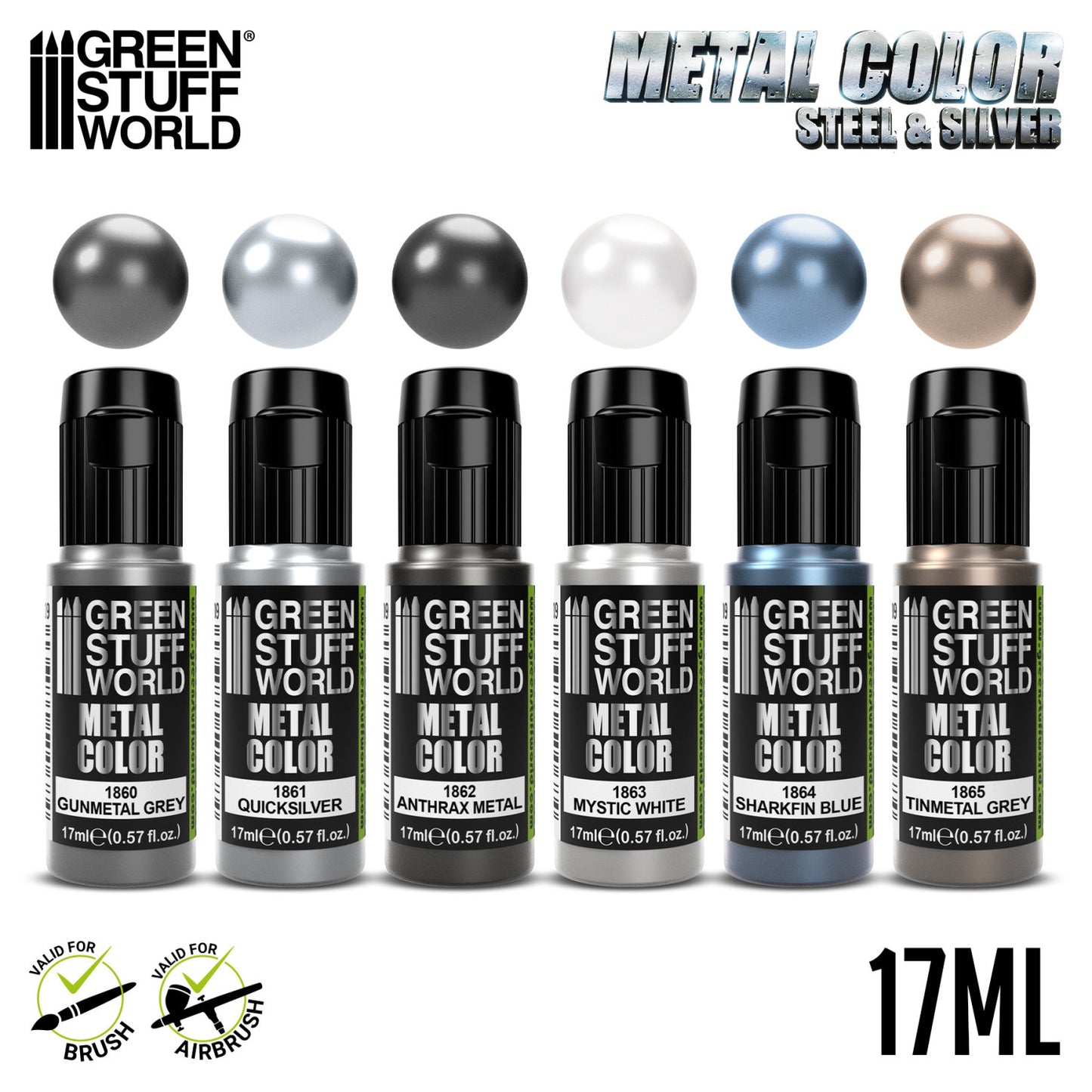 Set Pinturas Metalicas - Plata