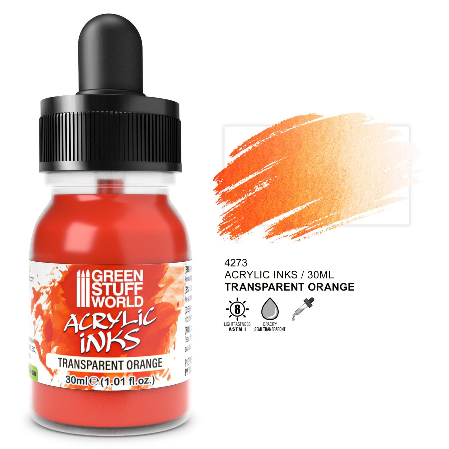 Tinta Acrilica Transparente - Naranja